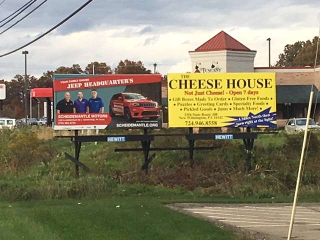 Hewitt Outdoor billboard on Route 18 north of New Castle, PA